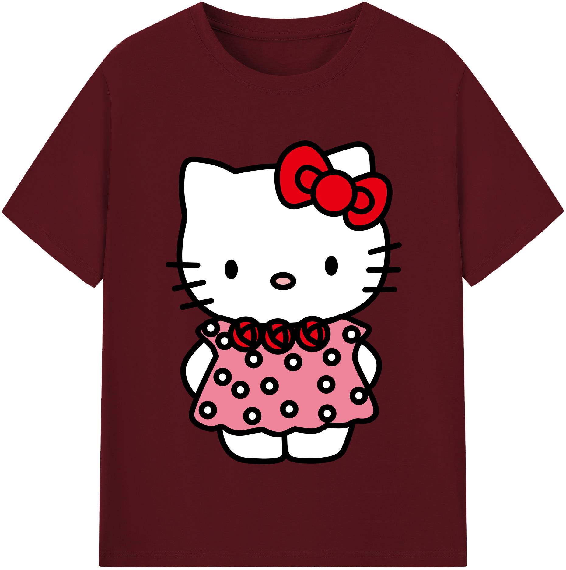 （画像用） Hello Kitty ハローキティ 綿100％半袖Tシャツ（フロントプリント）